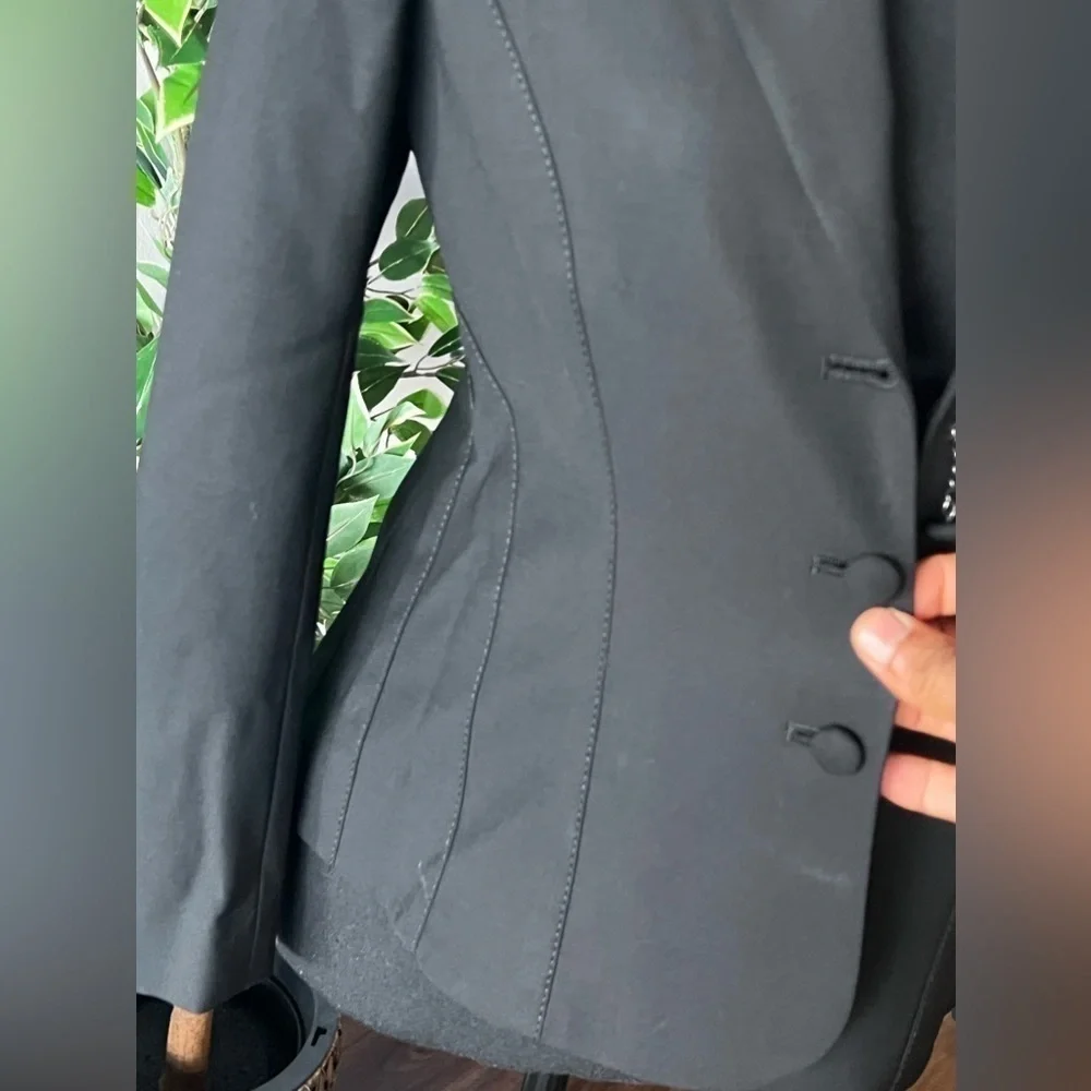 Theory Black Wool Cufflink Button 3/4 Sleeve Professional Suit Blazer Jacket - 8
